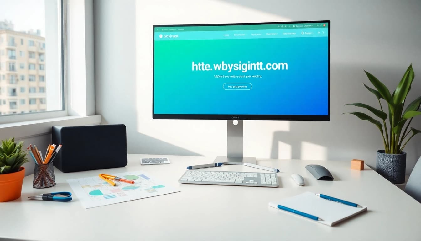 Creating an engaging interface for https://buyingst.com with a modern workspace setup.