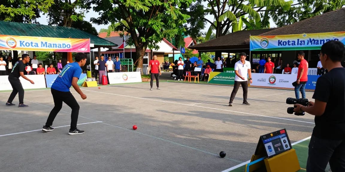 FOPI Kota Manado mengadakan pertandingan petanque yang penuh semangat