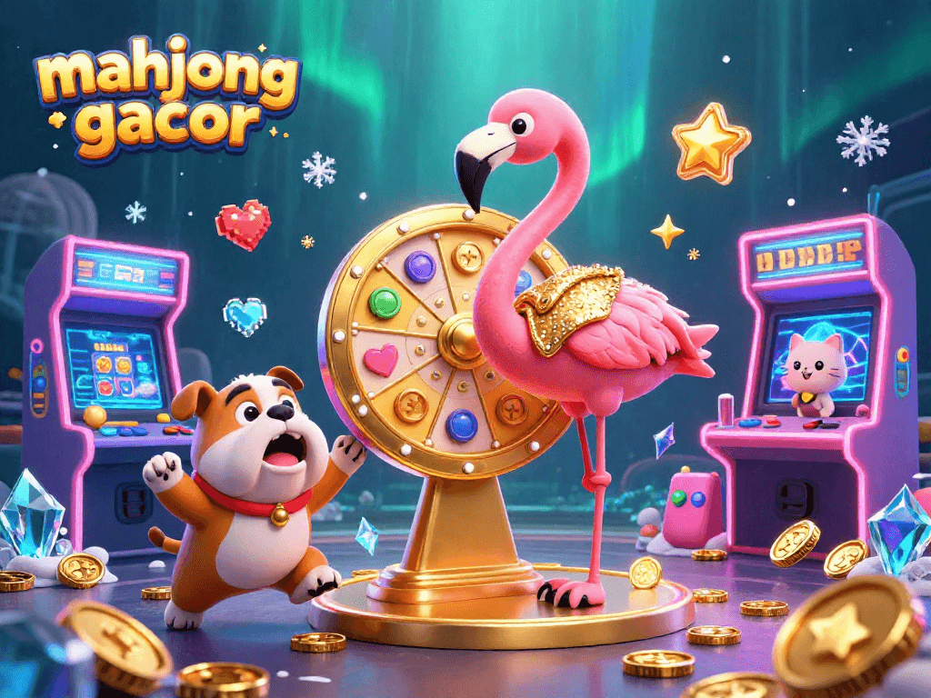 Engage with mahjong gacor in an exciting game show scene featuring vibrant characters and dynamic casino elements.