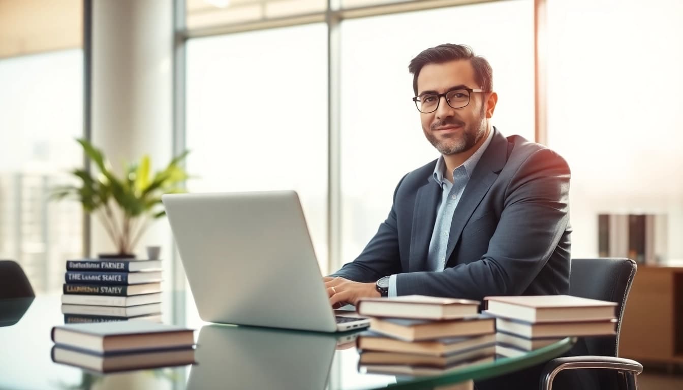 Showcase of founder leadership insights in a modern office setting with professional atmosphere.