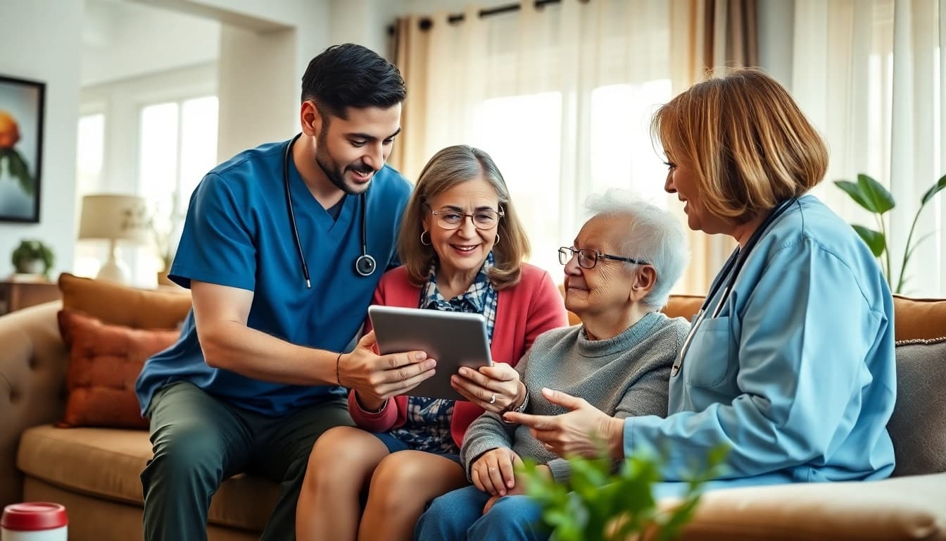 Senior caregivers austin tx providing compassionate support in a cozy living room.