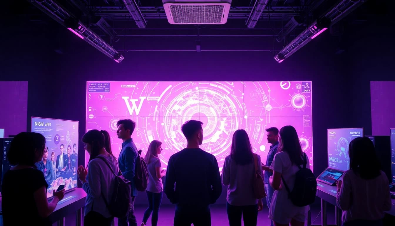 Engaging visual of a futuristic digital studio displaying NSFW AI platforms in a vibrant setting.