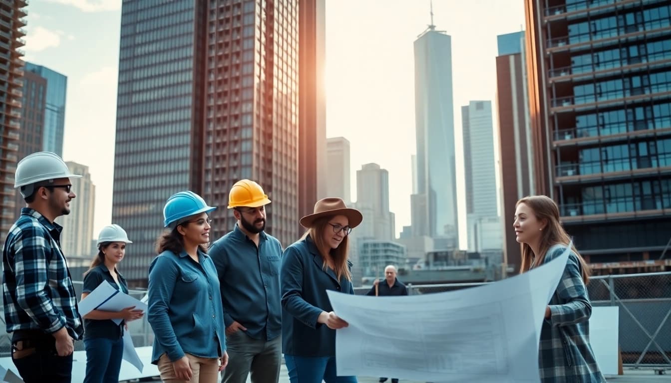 Manhattan Commercial General Contractor team collaborating on a construction project in New York City.