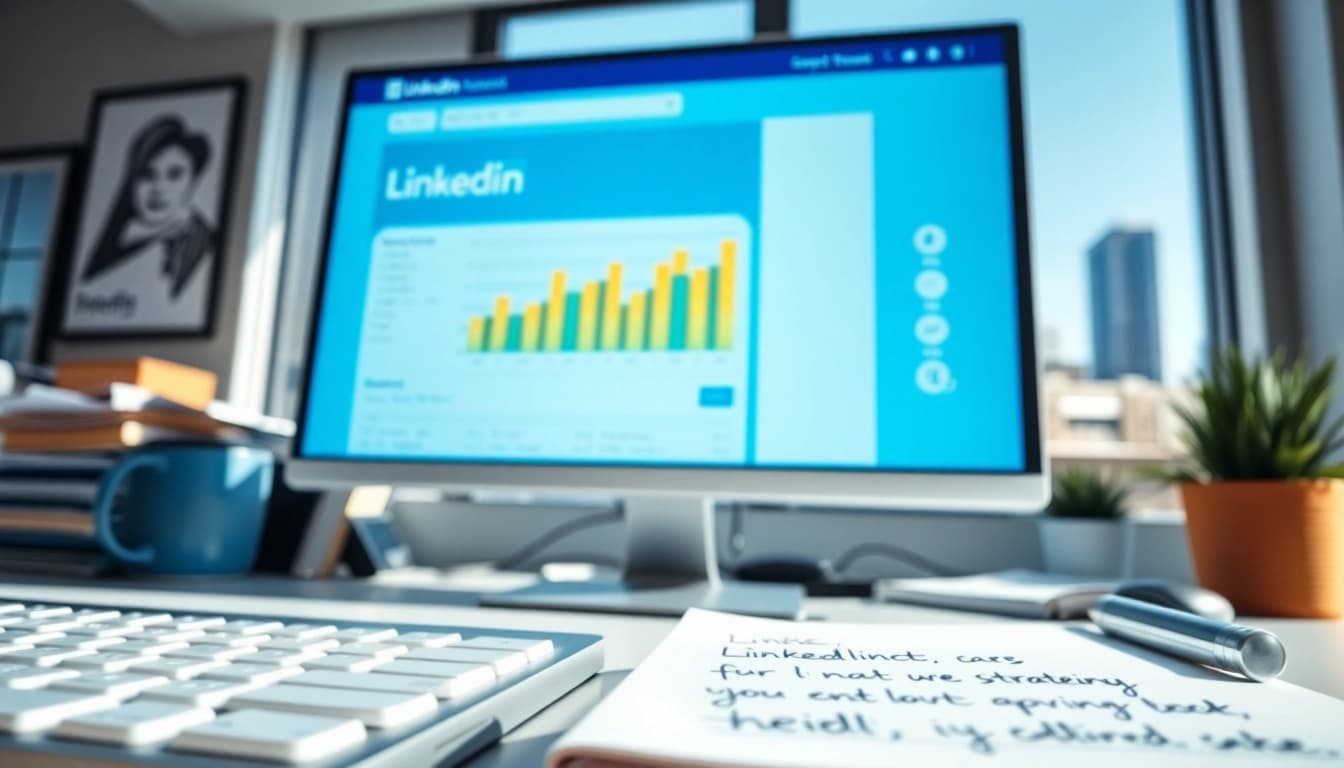 Visual representation of a linkedin scraper tool in an engaging workspace setting.