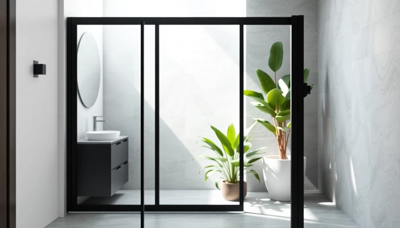 Easily install a stylish shower door black frame for a modern and elegant bathroom upgrade.