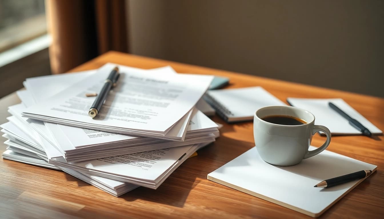 Traduttore giurato workspace with certified documents and technology.