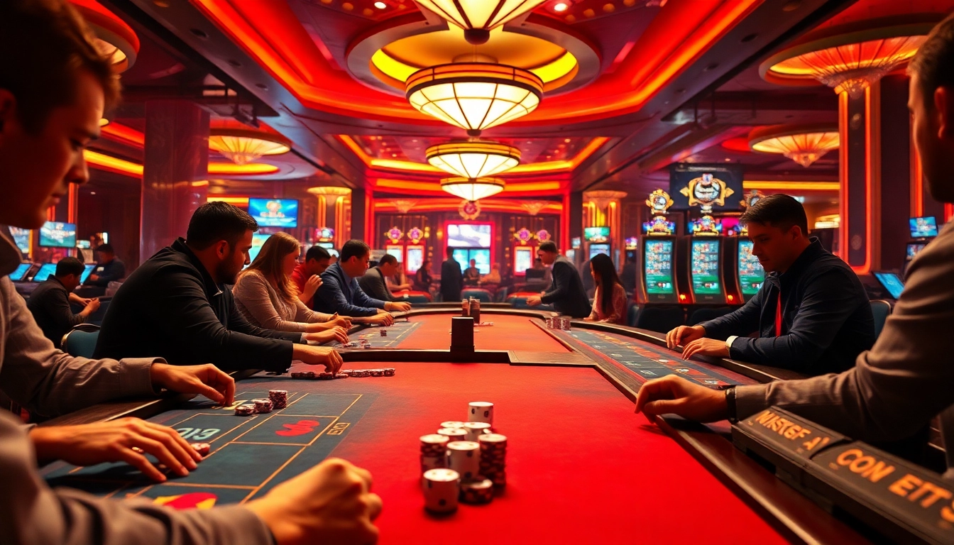 Engaged players at csgo gambling sites showcasing vibrant table games and betting excitement.