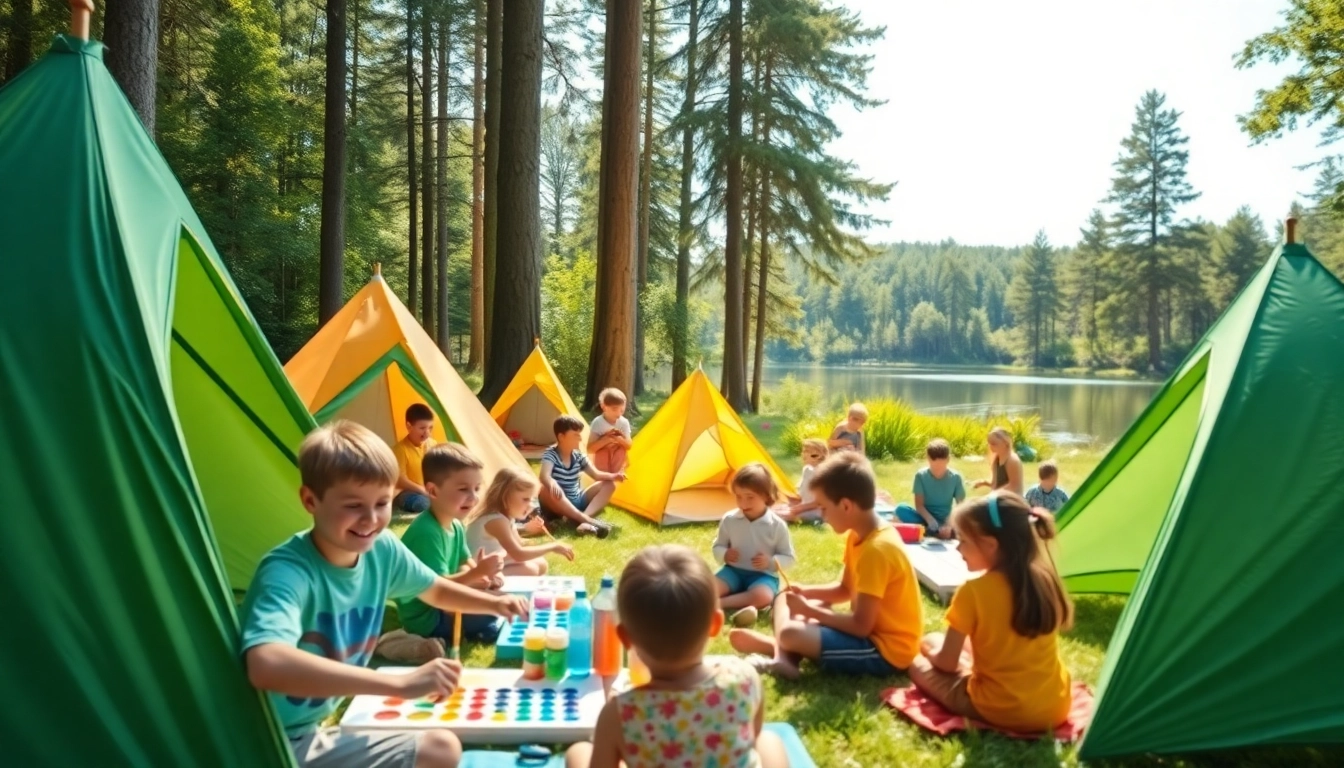 Engaged kids at a lively summer childrens camp showcase fun activities in a picturesque setting.