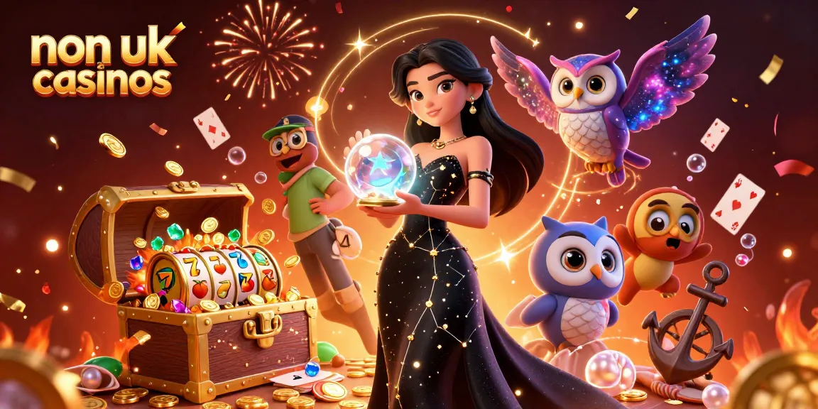 Experience the thrill of non UK casinos with vibrant gaming elements and enchanting characters.