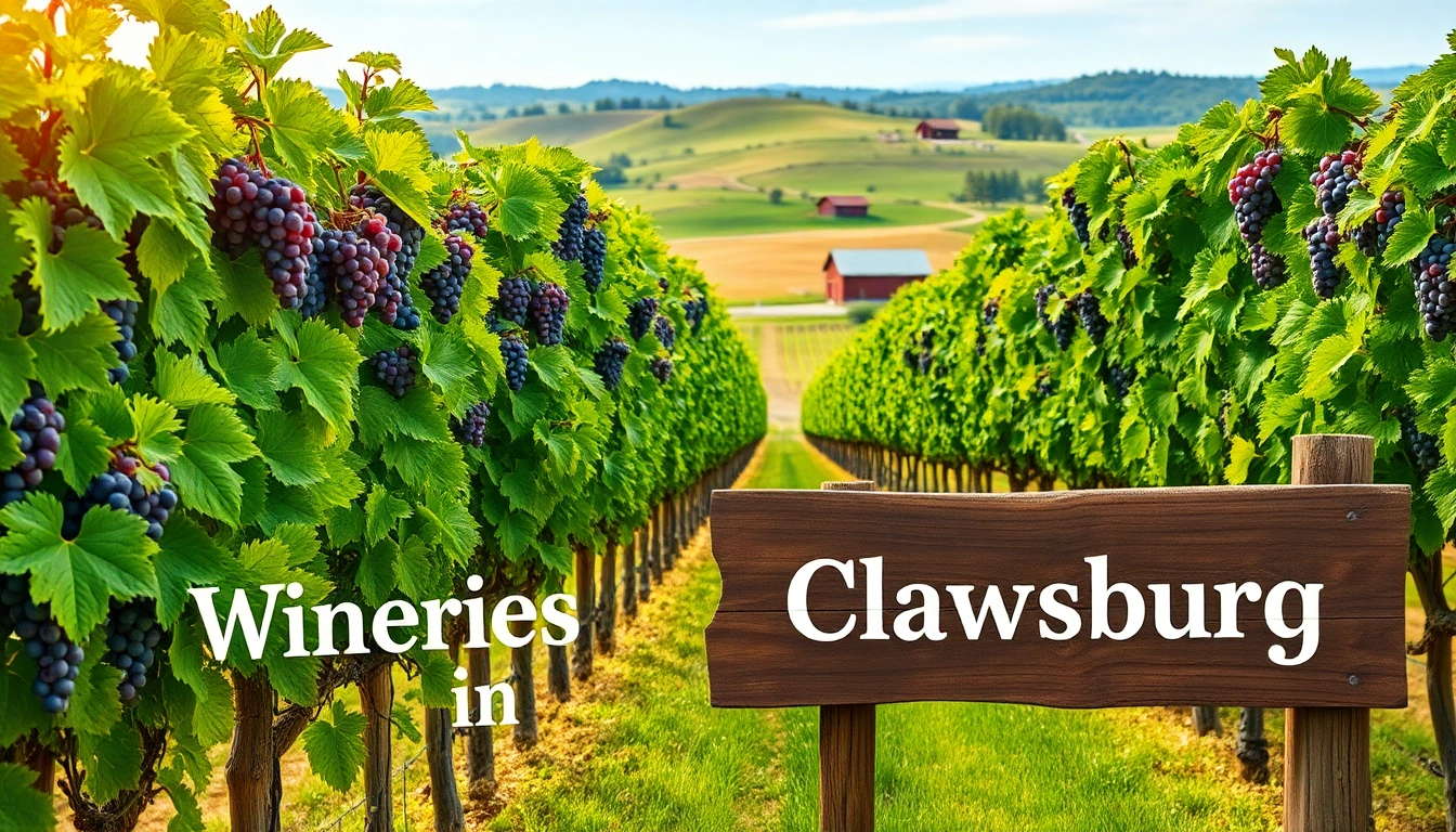Experience the charm of wineries in Clarksburg with lush vineyards and ripe grape clusters.