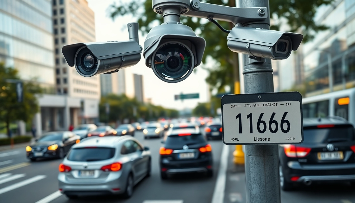 Capture demonstrating automatic license plate recognition technology monitoring vehicles.