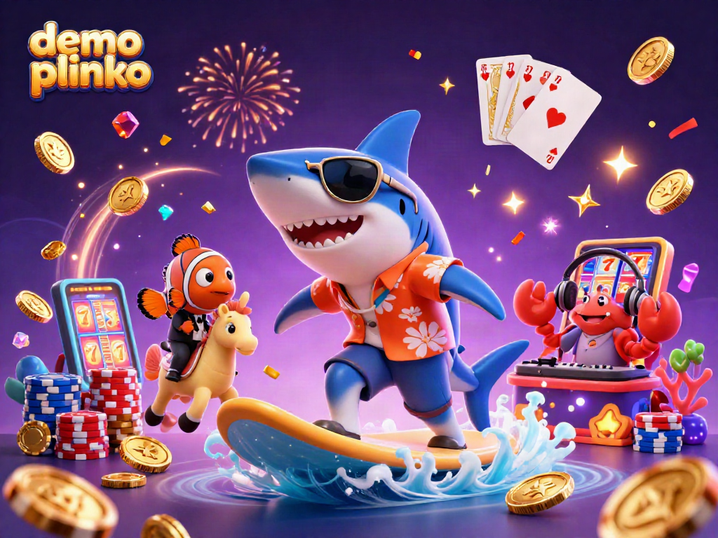 Engage in demo plinko with a vivid 3D illustration of a whimsical casino celebration.