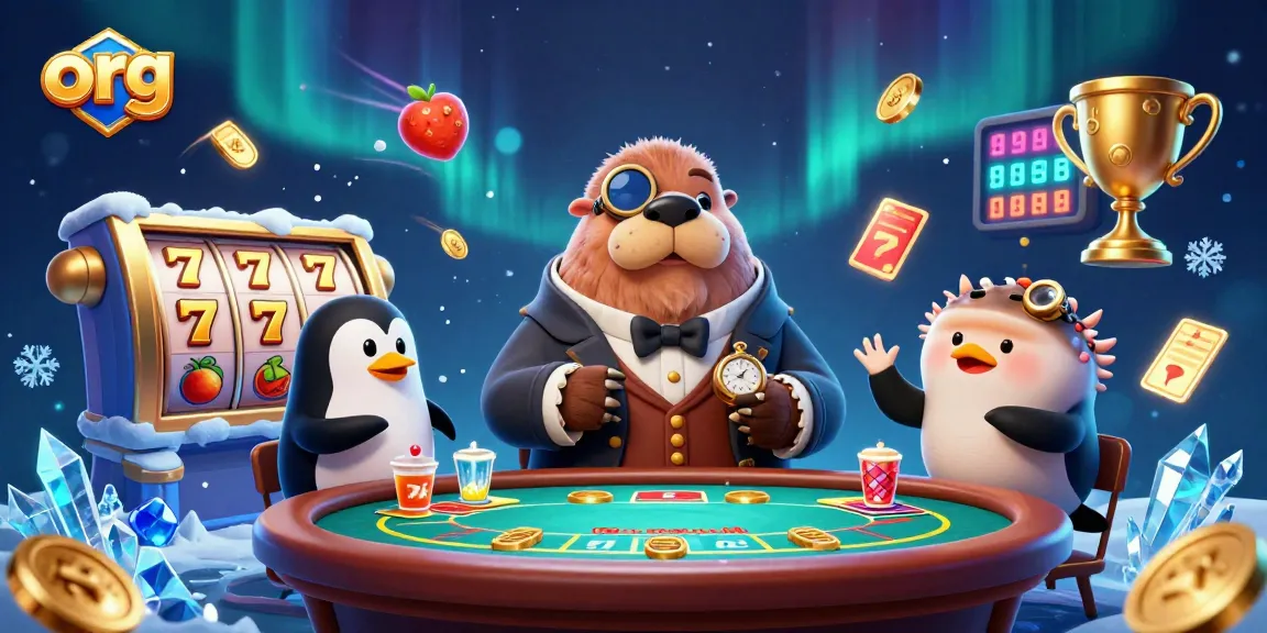 Engage with org at an underwater poker table featuring a walrus, penguin dealer, and pufferfish player.