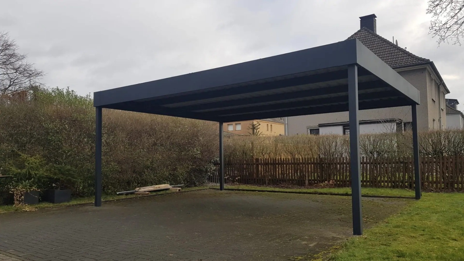 Glasdach fuer carport aus Aluminium und Glas – ADA-Wintergarten Loesungen