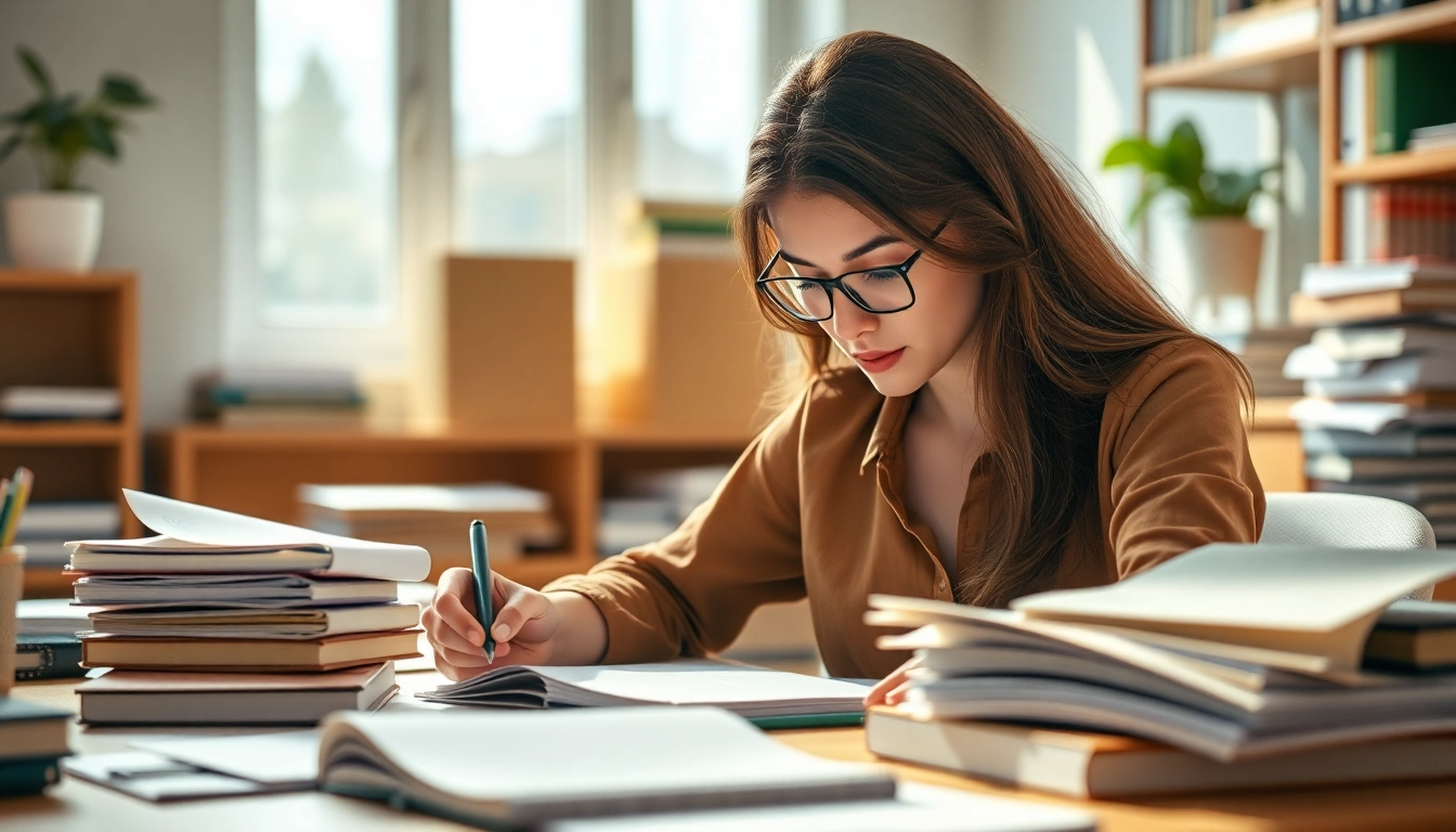 Engaging scene of a focused student preparing for the exam assistance industry examinations.
