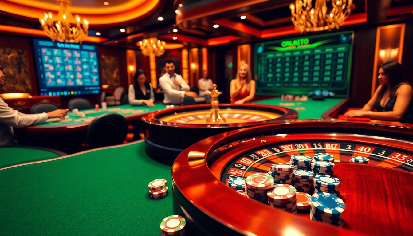 Engage in thrilling gambling activities with obral toto at a vibrant casino table.