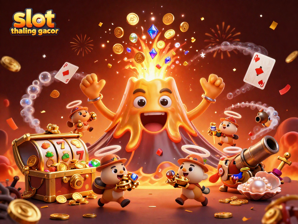 Spin and win with slot thailand paling gacor in a vibrant, treasure-filled casino adventure scene.