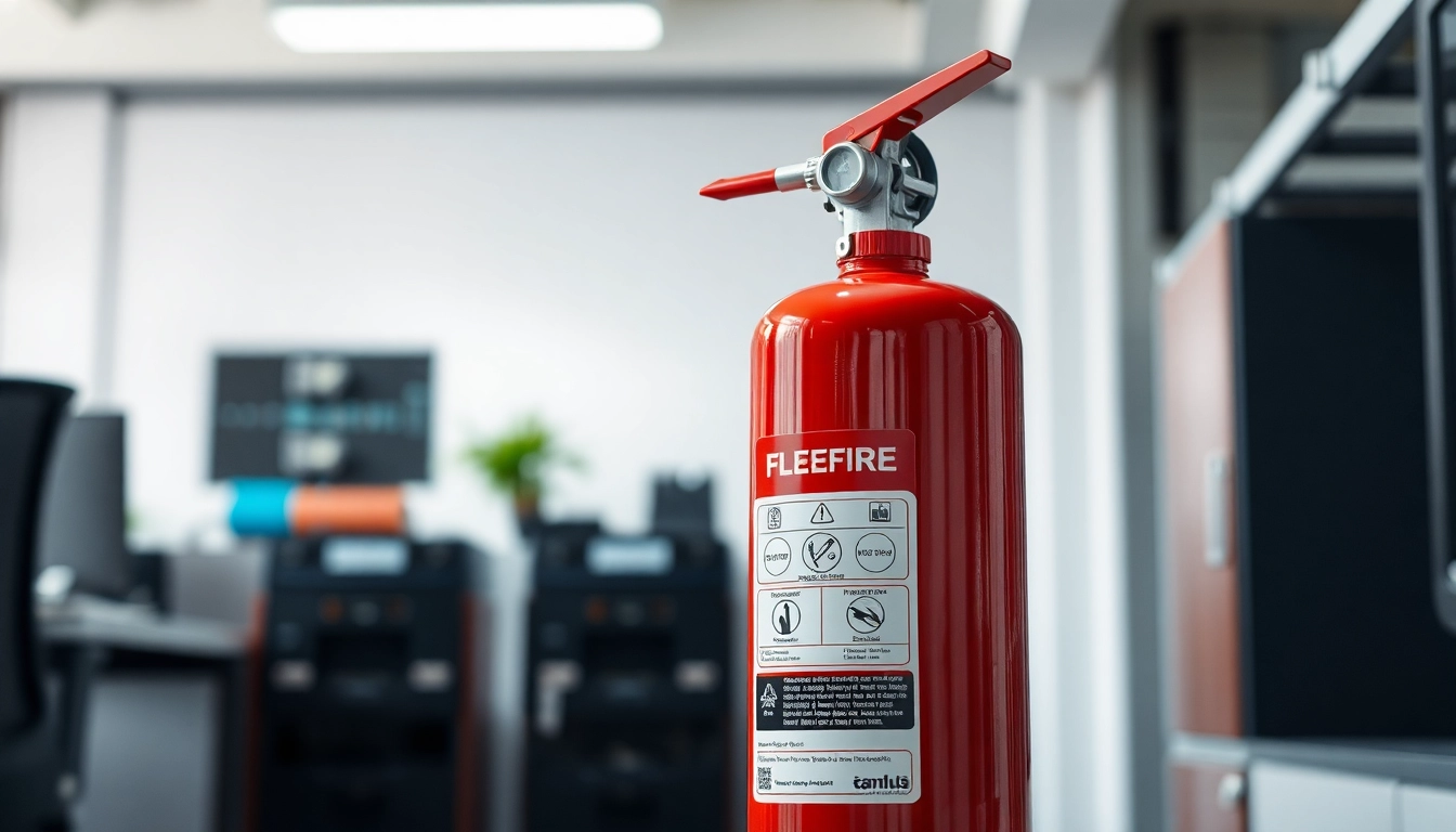 Using an electrical fire extinguisher to ensure safety in a professional setting.