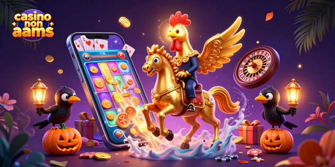 Scopri il divertimento nei casino non AAMS con un gallo d'oro e i suoi amici nei giochi di scommesse.