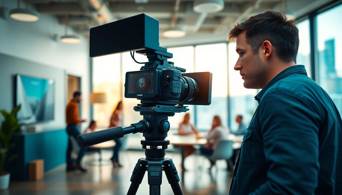 Showcasing commercial videography in a vibrant corporate shoot with a professional videographer.