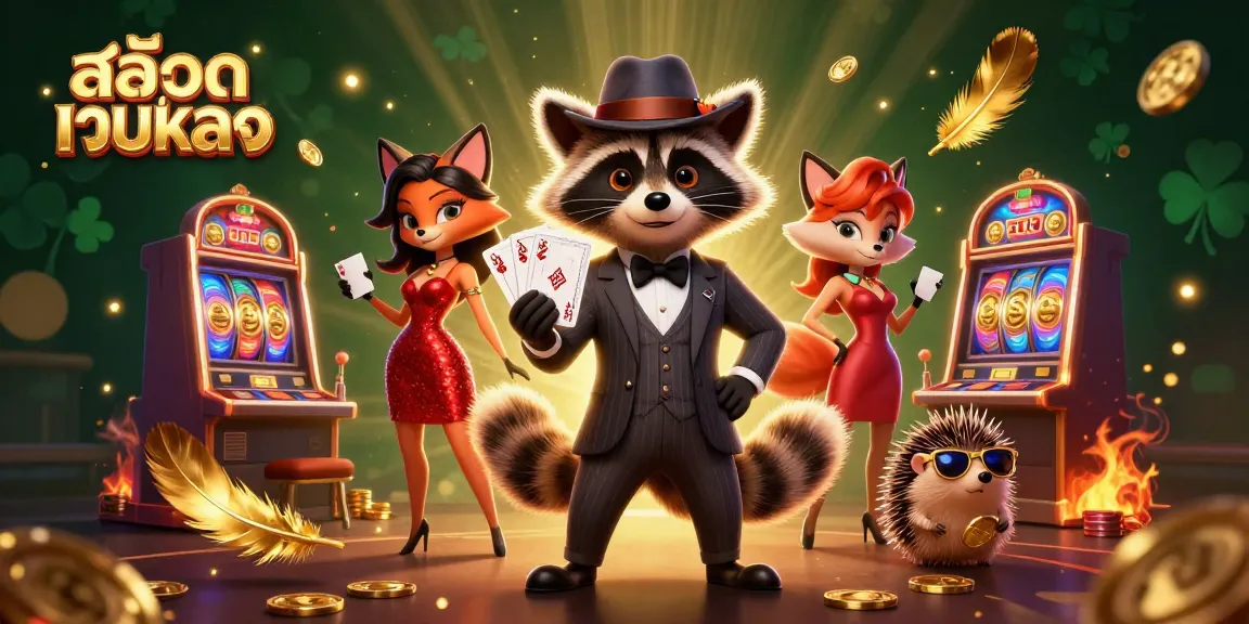 Experience thrilling สล็อตเว็บตรง action with charming characters in a vibrant casino scene.