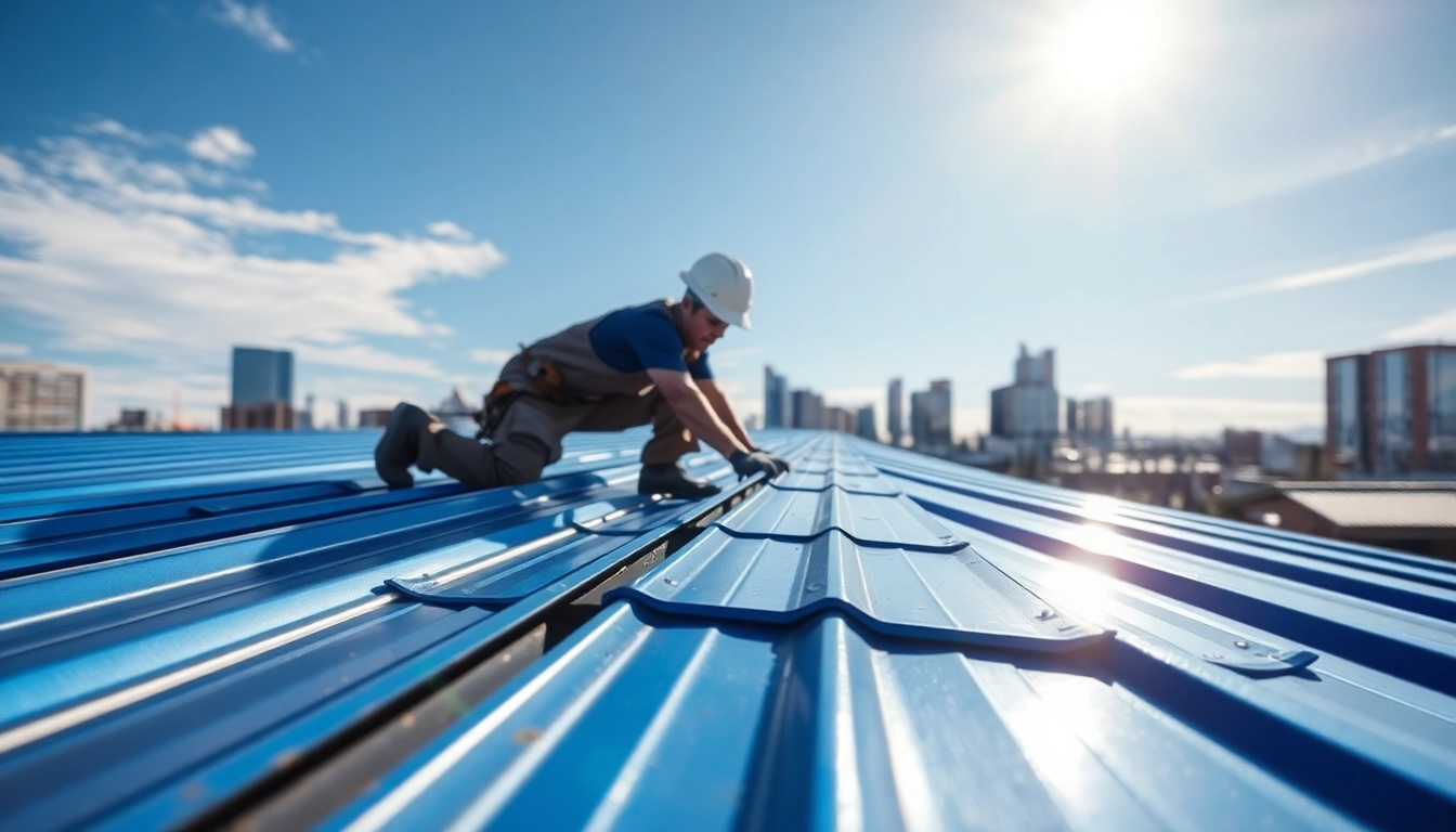 Installers showcasing quality metal roofing calgary installation with expert craftsmanship.