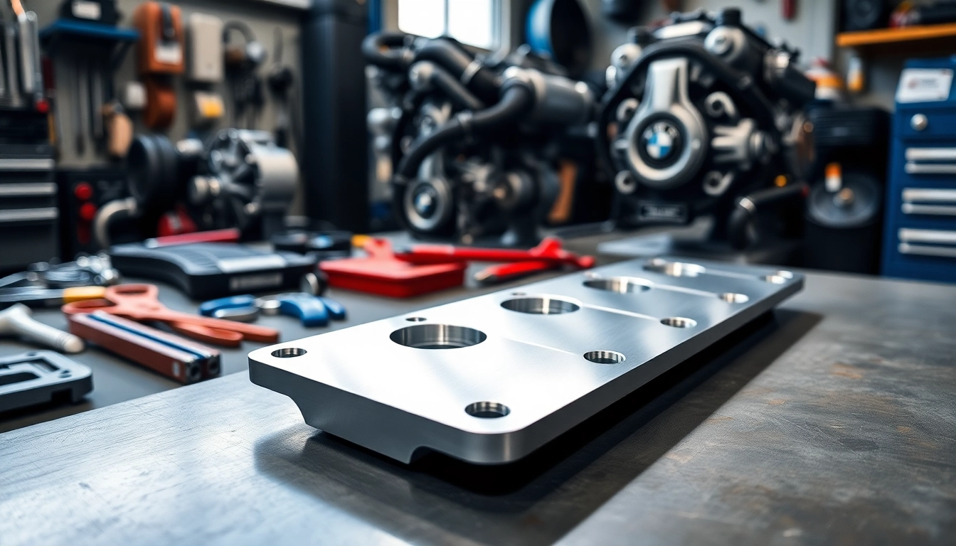 Showcasing the BMW B58 Intake Manifold Block-Off in an automotive workshop.