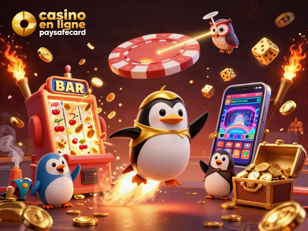 Profitez des jeux au casino en ligne paysafecard avec une explosion de jetons et un pingouin doré