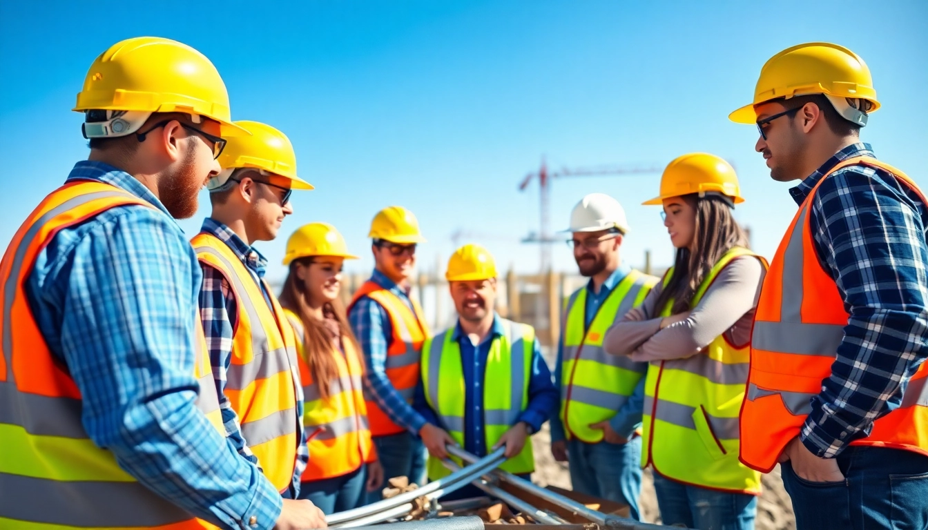 Highlighting effective construction safety programs with workers collaborating in a training session.