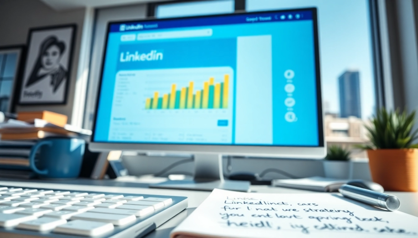Visual representation of a linkedin scraper tool in an engaging workspace setting.