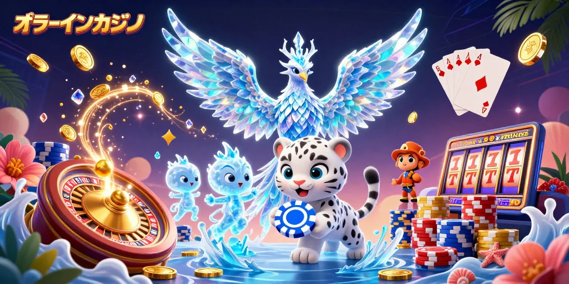 オンラインカジノで楽しむ雪の幻の物語を描いた3Dイラスト。