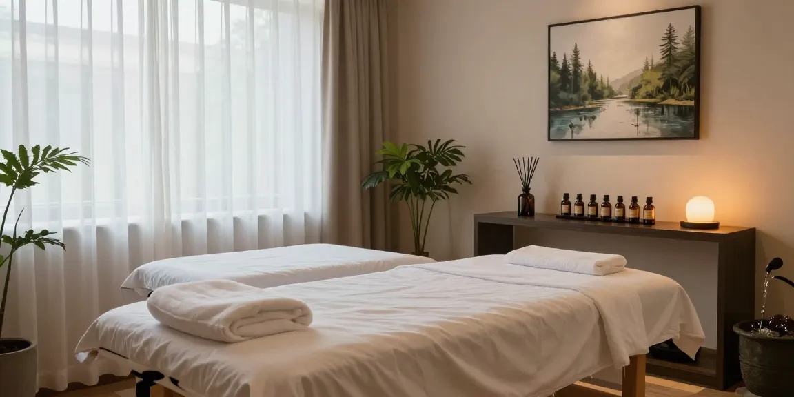 Relaxing Swedish massage room at https://www.makangs.com/ with soothing décor, essential oils, and peaceful ambiance.