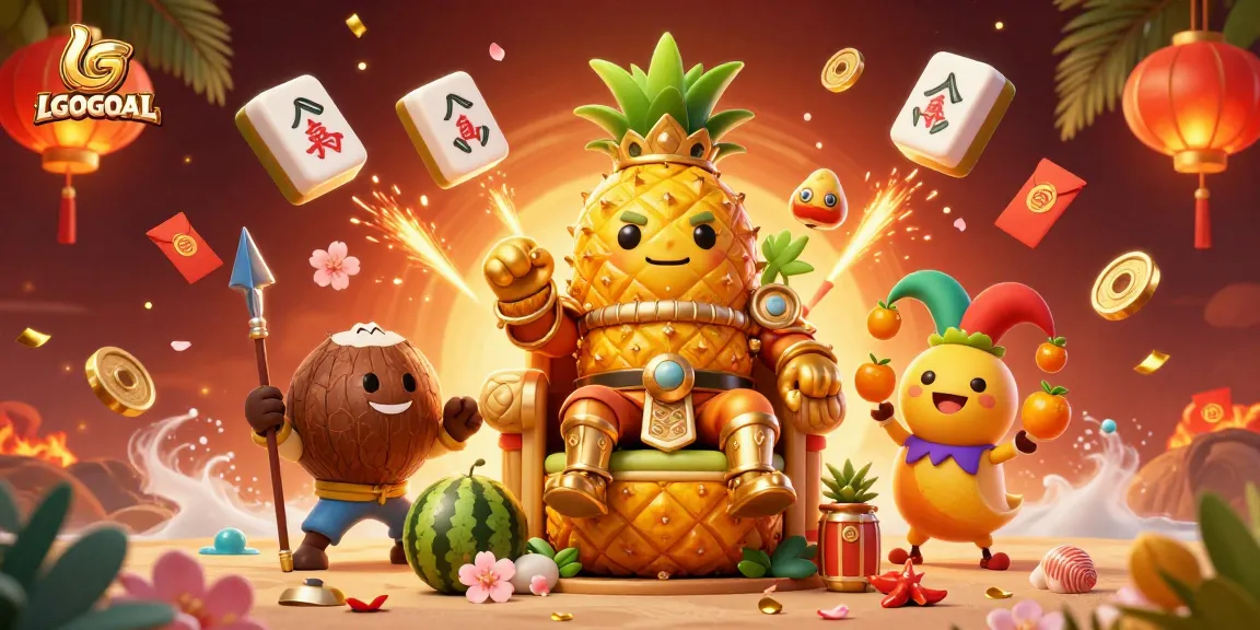 Experience the thrill of LGOGOAL as a vibrant casino scene unfolds with animated characters and festive elements.