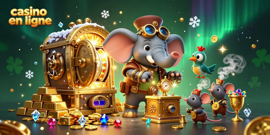 Profitez du jeu avec le casino en ligne animé par un éléphant ingénieur steampunk.