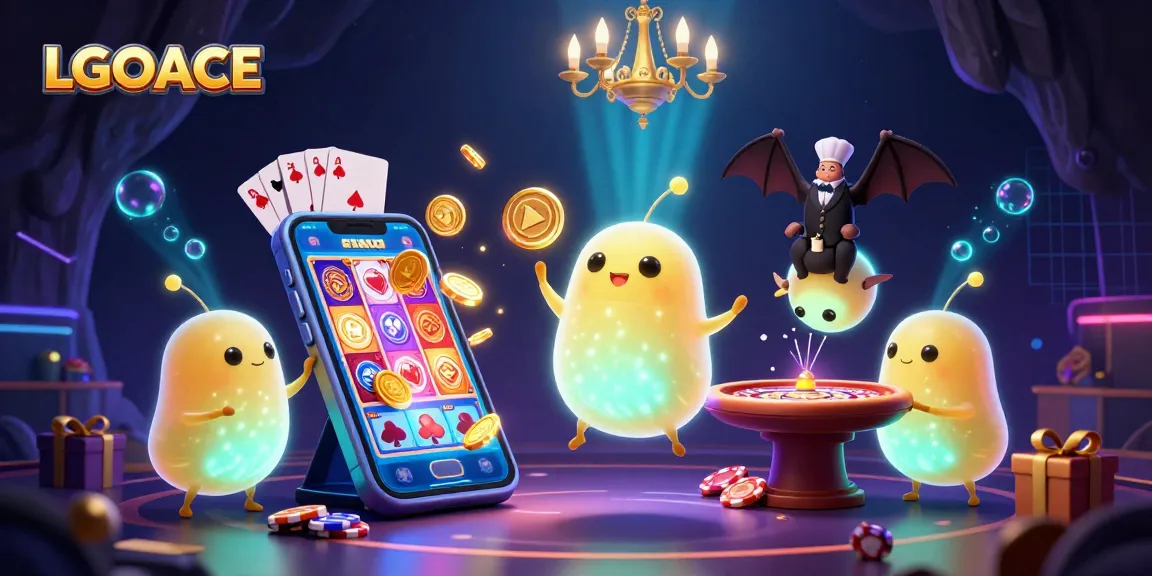LGOACE players enjoying a vibrant cave casino experience with animated glowworms and dynamic gaming elements.
