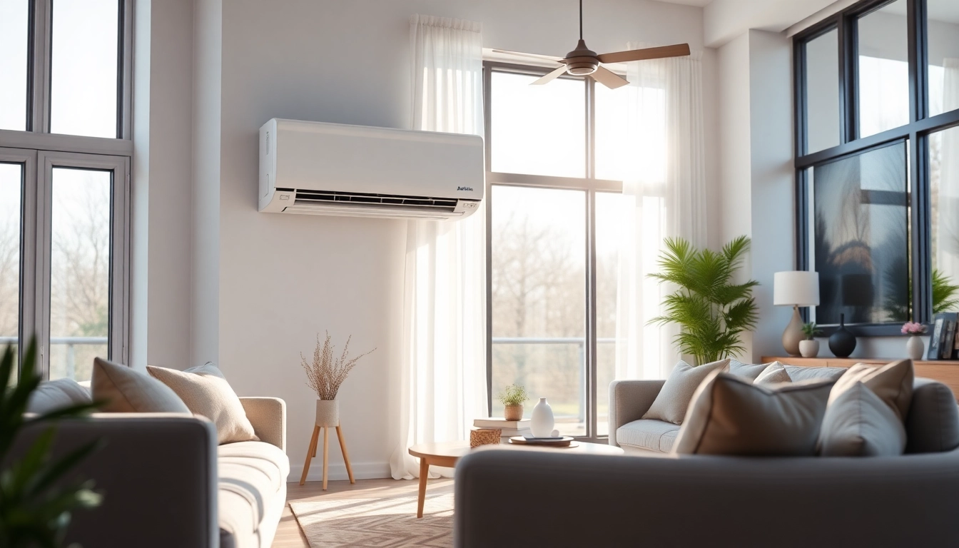 Showcasing a Daikin mini split ac unit in a stylish living room setting.