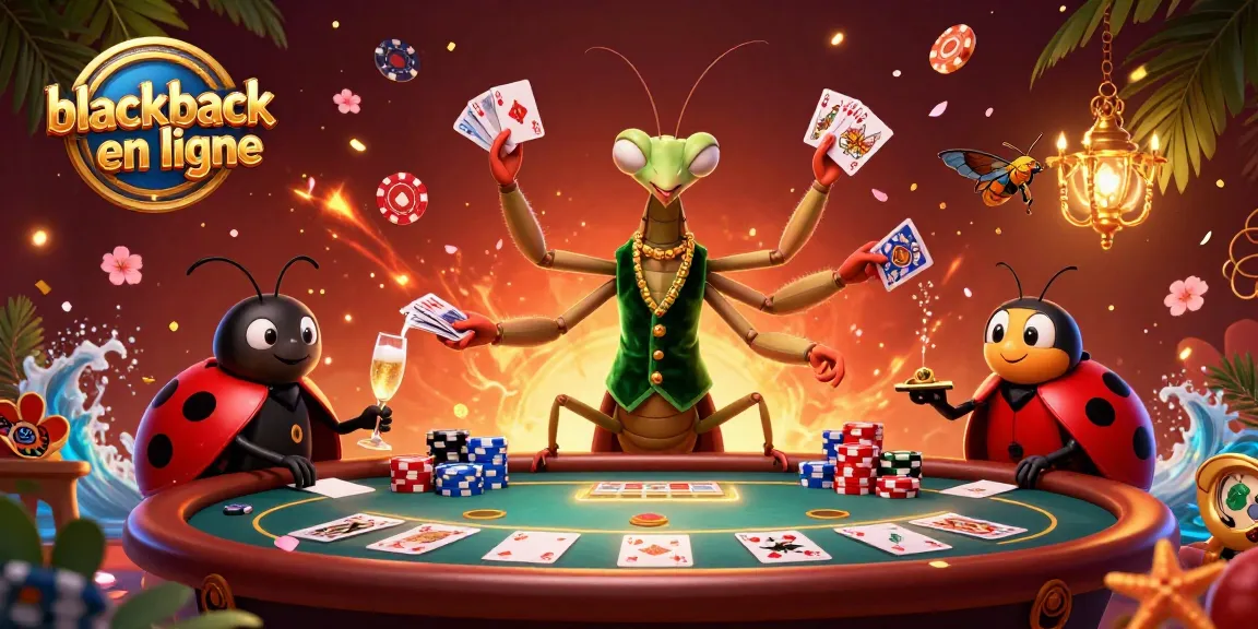Jouez au blackjack en ligne avec une expérience immersive, cartes brillantes et ambiance de casino animée.