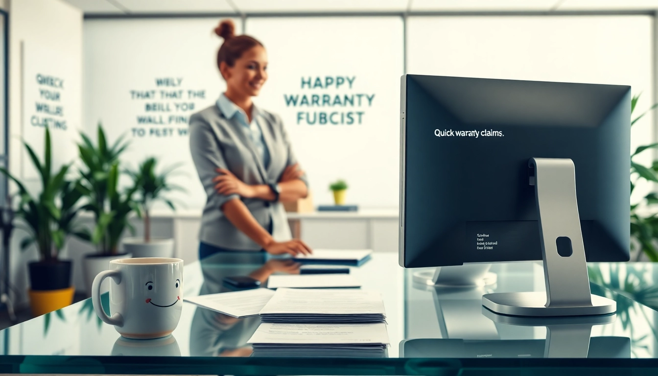 Streamlined process ensuring fast warranty claim decisions with a friendly representative assisting a customer.