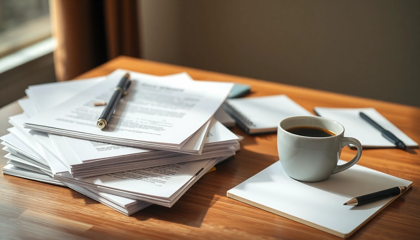 Traduttore giurato workspace with certified documents and technology.