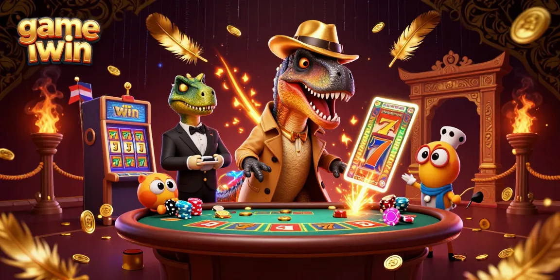 Engage with game iwin in a vibrant 3D casino scene featuring colorful characters and dynamic action.