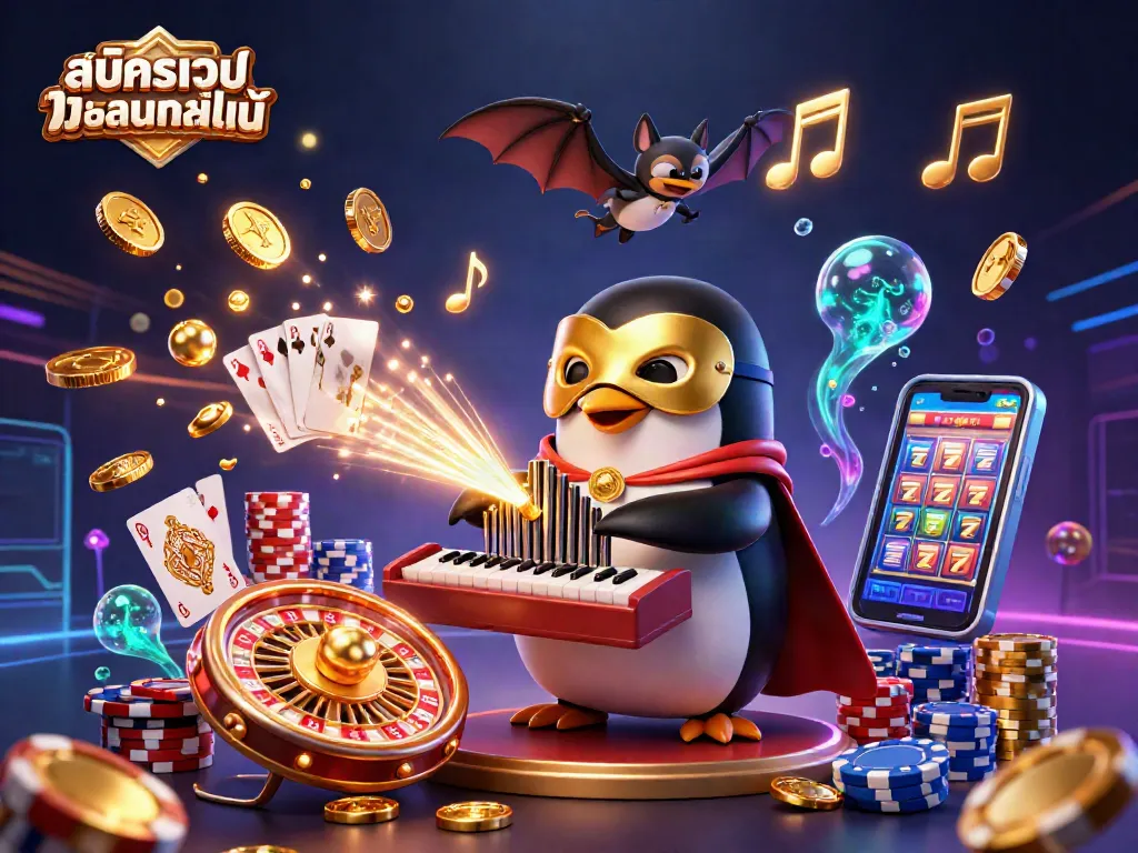 สมัครเว็บแทงบอลออนไลน์ โดยมีเพนกวินเพลงโอเปร่าผีและเด็กน้อยที่กำลังเล่นดนตรีกับเหรียญทองที่ร่วงลง