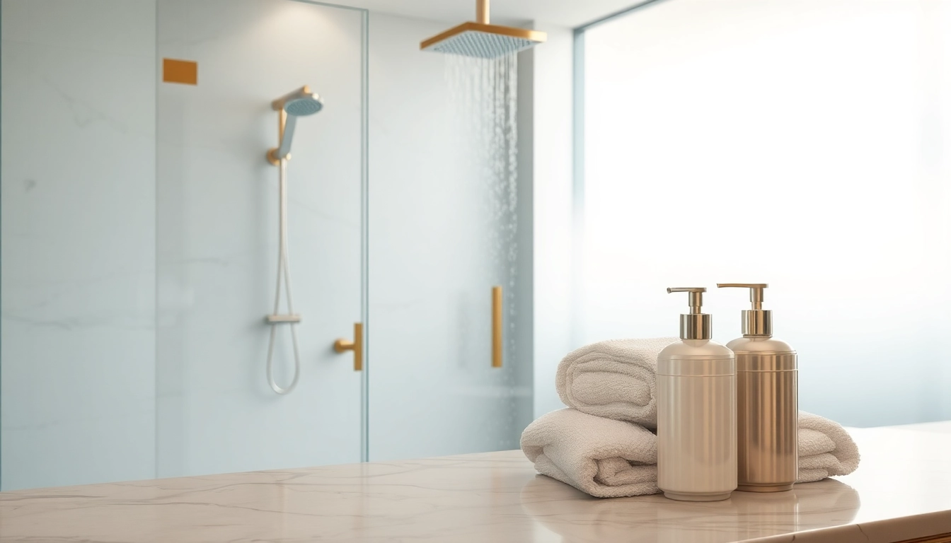 Experience elegant showers in a luxurious bathroom with modern design elements and serene atmosphere.
