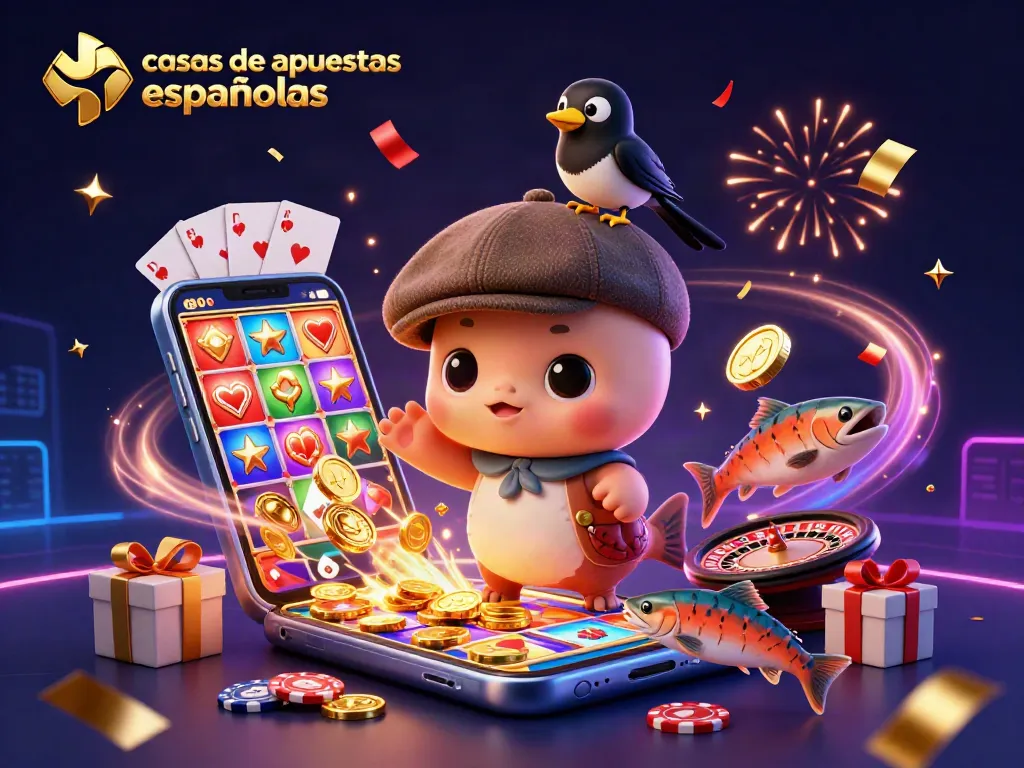 Casas de apuestas españolas: sumérgete en la diversión de esta ilustración 3D llena de emoción y premios.