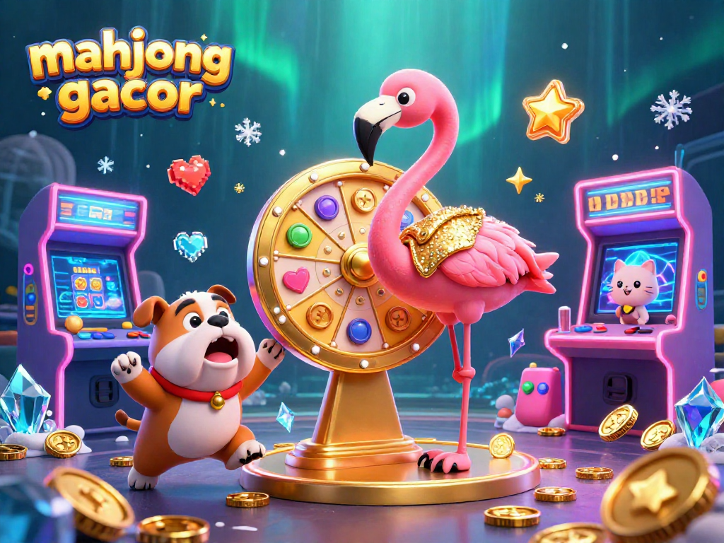 Engage with mahjong gacor in an exciting game show scene featuring vibrant characters and dynamic casino elements.