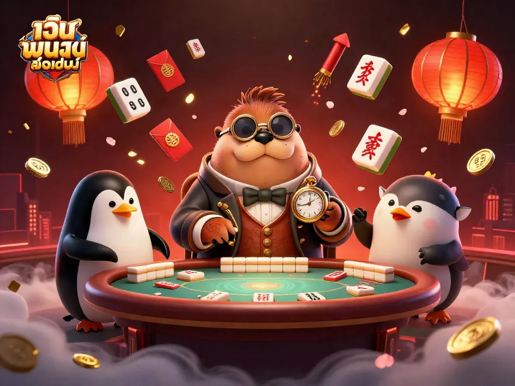 เกมไพ่ที่น่าสนใจบนเว็บ พนันออนไลน์ มีดีลเลอร์เพนกวินและผู้เล่นปลาปักเป้า
