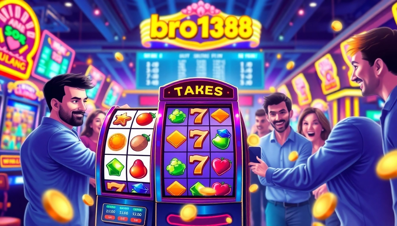 Main attraction of bro138 slot with vibrant visuals in an exciting online casino setup.