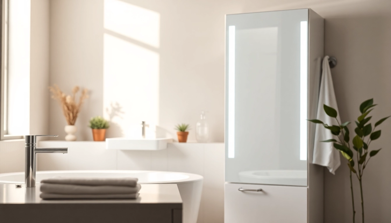 Der sonni Spiegelschrank präsentiert moderne Badezimmergestaltung mit eleganten Schaltern.