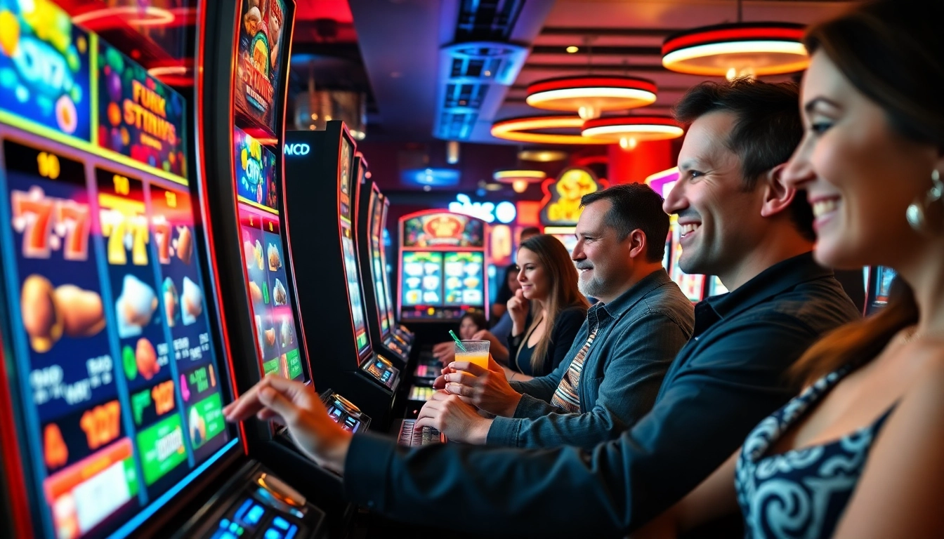 Menang di bro138 slot dengan suasana kasino yang cerah dan penuh semangat.