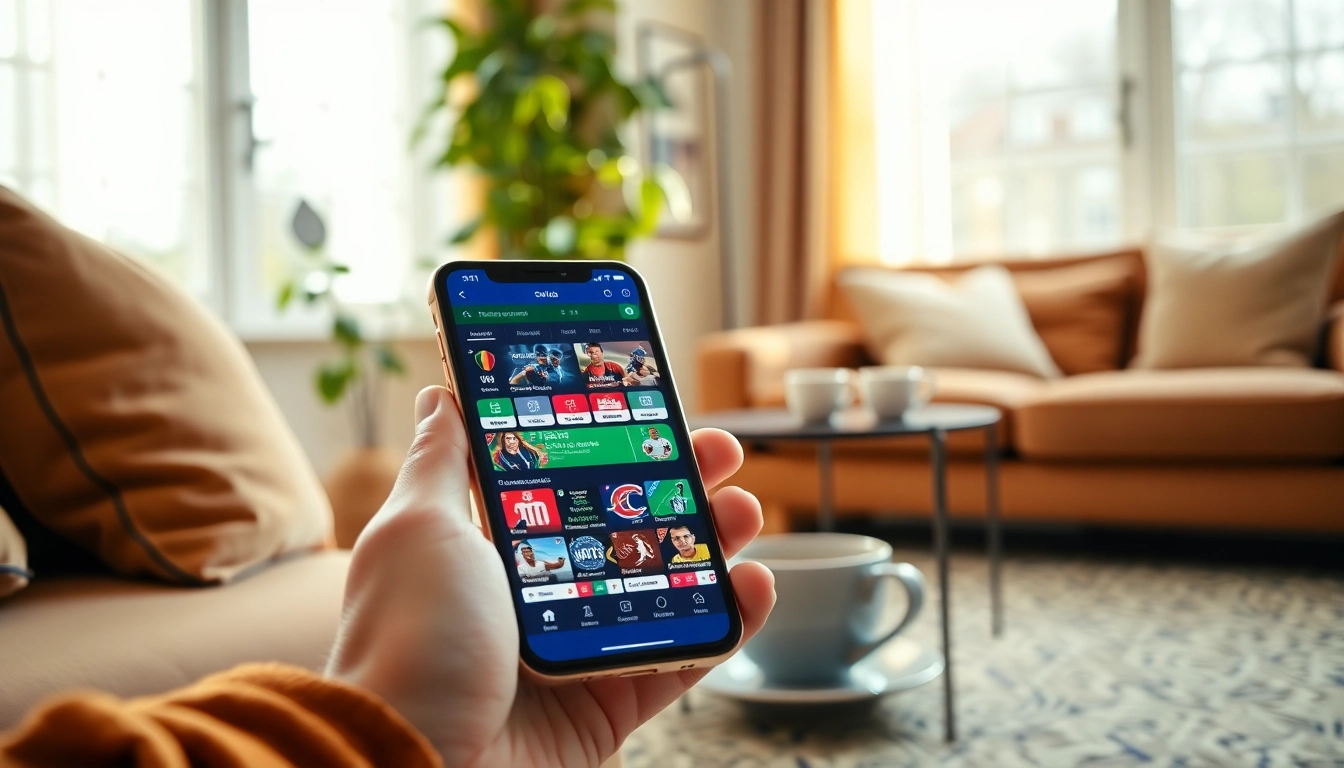 Explore the best sports betting apps India on a sleek smartphone in a cozy setting.