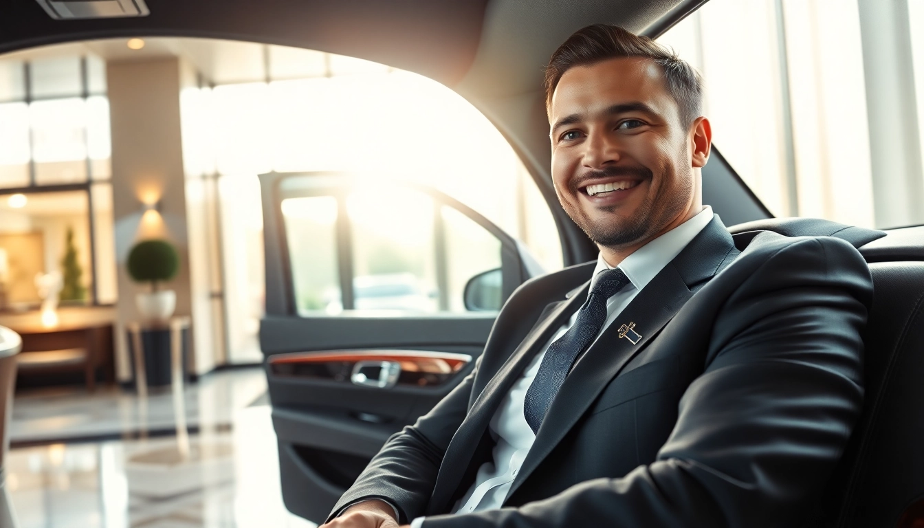 Chauffeur Nottingham welcoming guests with elegance in a luxurious hotel setting.